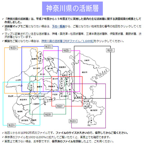 神奈川県の活断層